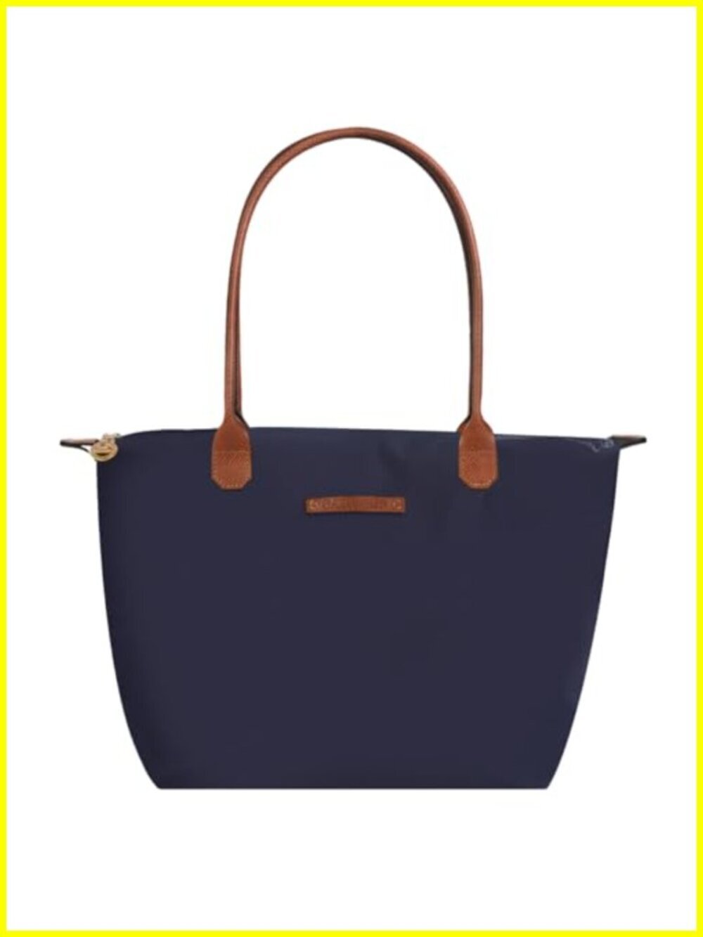 Lightweight Nylon Tote Bag with Zipper, Large Capacity Designer Handbag for